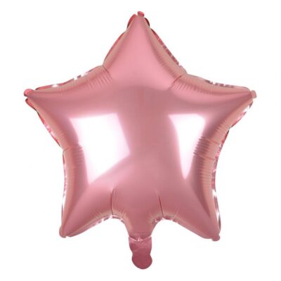 Balon foliowy wypełniony helem Gwiazda jasnoróżowa