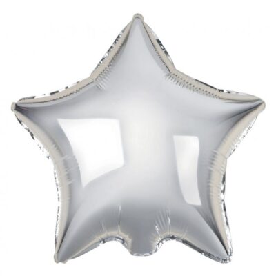 Balon foliowy wypełniony helem Gwiazda matowy, srebrny