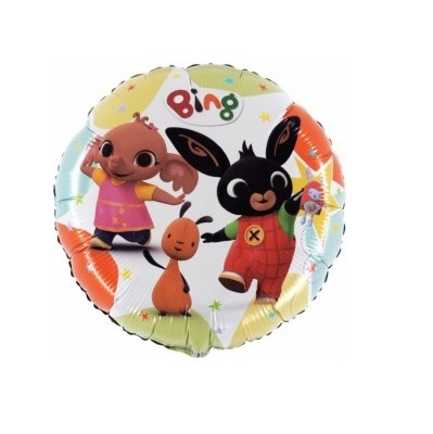 Okrągły balon foliowy Bing napompowany helem