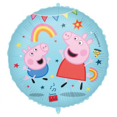 Okrągły balon foliowy Peppa Pig Messy Play napompowany helem